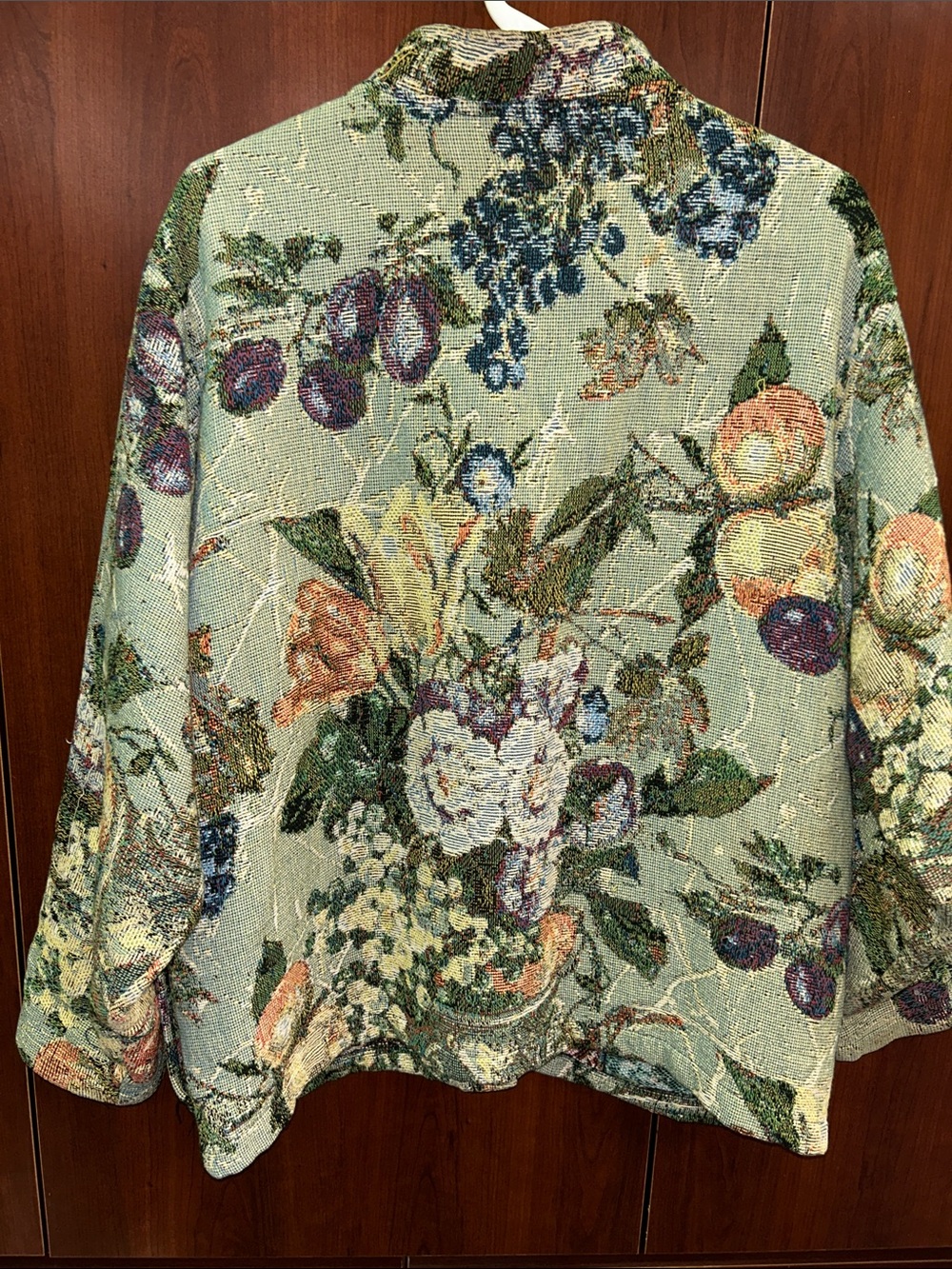 Sugar Street Weavers sz L TAPESTRY Multicolor floral 100% cotton Woven Jacket